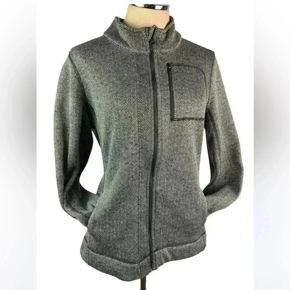 Andrew Marc New York Jacket Womens L Large Gray Full Zip Mock Neck Pockets - Picture 1 of 14